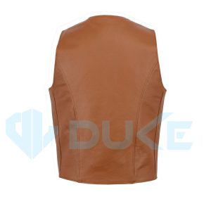 Leather Brown Motorcycle Vest Premium Quality