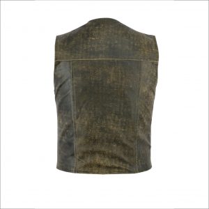 Motorcycle Leather Vest Brown Premium Quality