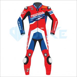 Leon Haslam MotoGP 2020 Honda Motorcycle Racing Leather Suit